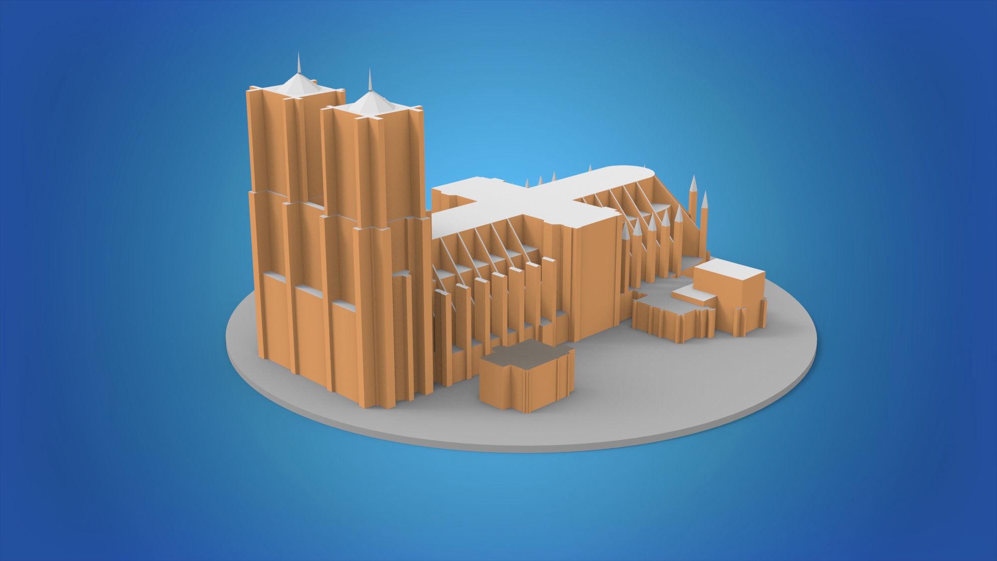 katedral of notre kadın in paris fransa kolonya mimari din kule model dış halka açık tarihi 3D print model - Mito3D