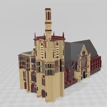la cattedrale di sens monumento storico architettura edificio decorazione art giocattolo gadget varie costruzione casa chiesa il 3d print model - Mito3D