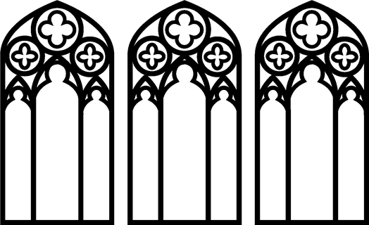 Katolik kilise pencere bölmeler pencereler camı çerçeve 3d print model - Mito3D