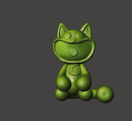 journée chat souriant créature jeu 3d print model - Mito3D