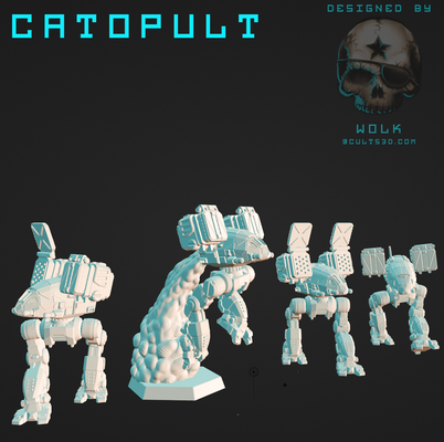 katopult amerikanisch mecha battletech mech katapult tischplatte roboter 3d print model - Mito3D