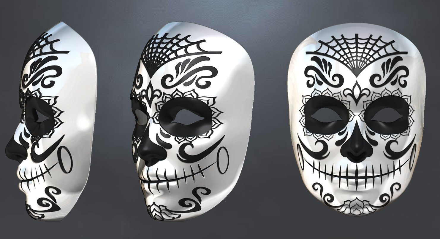 catrina máscara mexicano anime cosplay otaku monstruo Krampus Siniestro fantasma cara gritar Víspera Santos horror terror 3D print model - Mito3D