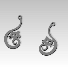 cats jewelry earrings accessories 3d print model - Mito3D