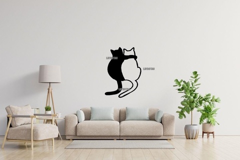 gatos amar decoração casa gato lua deco vegano animal tabela parede 3d print model - Mito3D