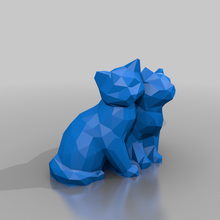 cats poly art sculptures 3d print model - Mito3D