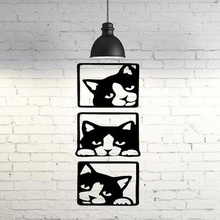 2d kediler duvar heykel sanat poly art düşük dekorasyon sanatı 3d print model - Mito3D