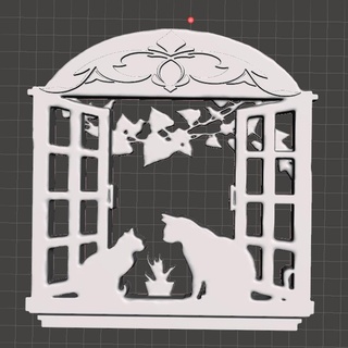 cats window decoration Home 3d print model - Mito3D