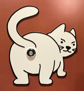 cattitud mirilla cuadro gato agujero espía puerta 3d print model - Mito3D