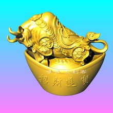 cattle angry gold ingot piggy banks home year china 3d print model - Mito3D
