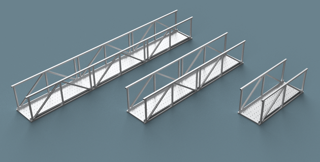 Laufsteg 8' 16' 24' bündeln Manwalk Bauernhof Gebäude Architektur Struktur Stahl strukturell 3d print model - Mito3D