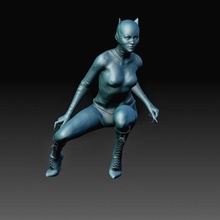 catwoman art personnage imprimable modèle statue 3d print model - Mito3D