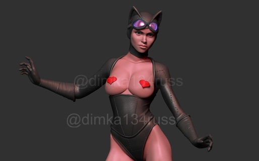catwoman cat batman joker comics woman mask hero cospley lady illustration art fashion figure dc miniatures figurines 3d print model - Mito3D