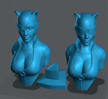 kedi Kadın büst 3d print model - Mito3D