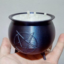 cauldron - pentragram home decor tube pot halloween decoration circuit playground adafruit 3d print model - Mito3D