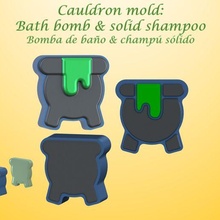 kazan kalıp banyo bomba katı şampuan kalıplar basın cadılar bayramı 3d print model - Mito3D