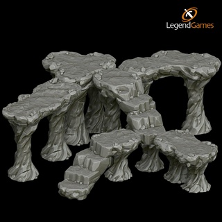 cavern multi level set - legendgames Game caves dungeons raised platform moria dwarves caverns underdark 3d print model - Mito3D