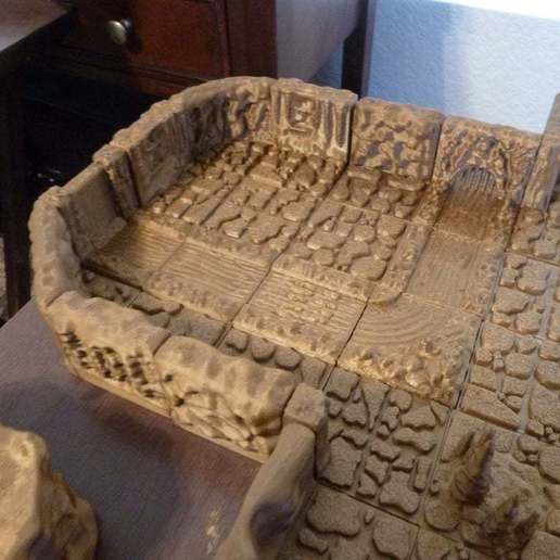 cavern waterfall streams art models openforge dwarven forge dungeons dragons 3D print model - Mito3D