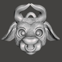 caw Toro bestiame mostro gioco gioielleria pendente collana arte San Valentino spirito Drago chiave squillare pecore spiriti giocattolo animale fantasia capriccioso 3d print model - Mito3D