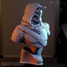 cayde 6 bust pre-supported destiny hunter vanguard guardian gunslinger cyborg bust sculpture sci-fi cowboy