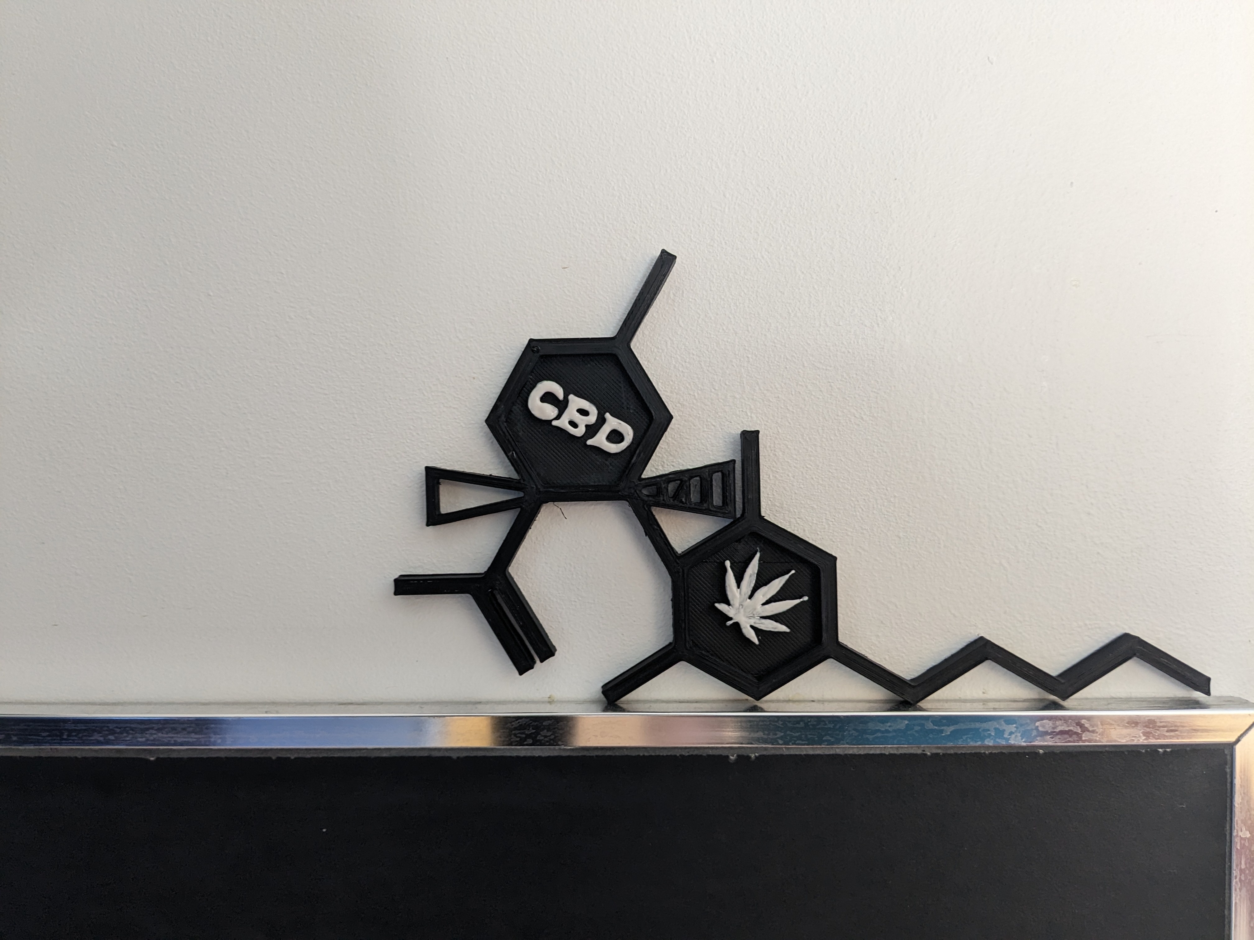cbd molécula decoração casa cannabis 3D print model - Mito3D