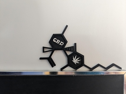 cbd molecule decoration home cannabis 3d print model - Mito3D