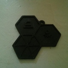 cccamp15 trousseau de clés art pièces badges 3d print model - Mito3D