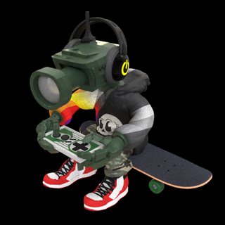 cctv punk mehdals arte pattinare pattinatore figura telecamera graffiti giocattolo skateboard mazzo collezionabile scrivania felpa cappuccio strada 3d print model - Mito3D