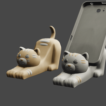 operadora de telefonia celular do gato vários cat deitado iphone telefone animais mascote 3d print model - Mito3D