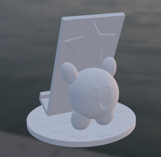 cell phone holder - kirby support cellular art utilities house tool in-house design 3d print model - Mito3D
