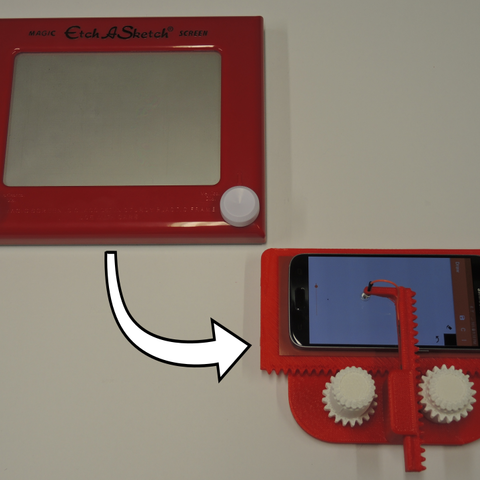 cell phone sketcher gadget old new etch-a-sketch cellphone 3D print model - Mito3D