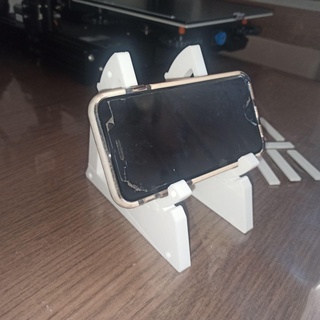 cellphone adjustable gear stand support needed booth phone cell steampunk simple strong 3d print model - Mito3D