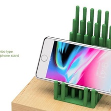 cellphone stand bamboo type gadget 3d print model - Mito3D