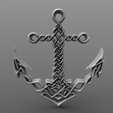 celtic anchor jewelry pendant jewel fashion pirntable marine 3d print model - Mito3D