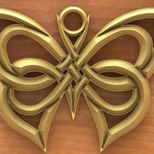 celtique papillon 1 bijoux le nœud art de la mode d'impression saint-valentin l'amour un trousseau clés pendentif l'irlandais 3d print model - Mito3D