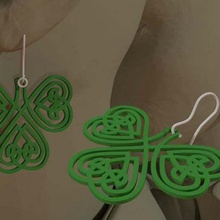 celtic clover orecchini gioielli st patricks stpatricks giorno gli orecchino trifoglio il 3d print model - Mito3D