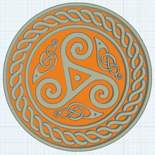 celtic coaster decor wall symbol trikel triskell 3d print model - Mito3D