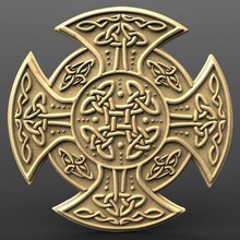 croix celtique en bas-relief de la cnc art bas un soulagement médiévale nœud viking 3d print model - Mito3D