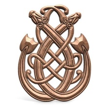 celtic dragon cnc 2 viking ornamental deco medieval knot relief artcam aspire 3d print model - Mito3D