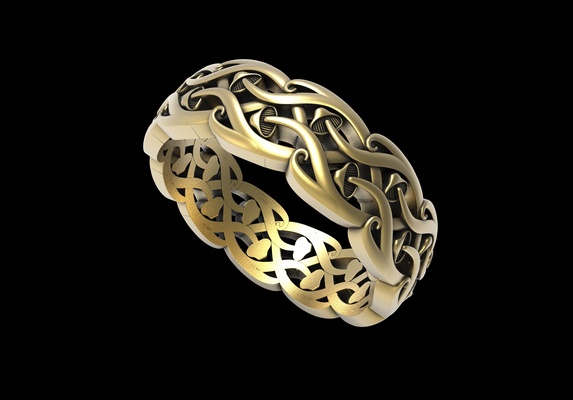 céltico eternidad seta joyería joya anillo banda mujer oro diamante aureola anillos solitario compromiso boda 3d print model - Mito3D