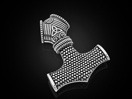 celtico martello pendente 461 3dprinted design moda oro d'oro gioiello gioielleria Stampa stampabile stampa prototipazione argento 3d print model - Mito3D