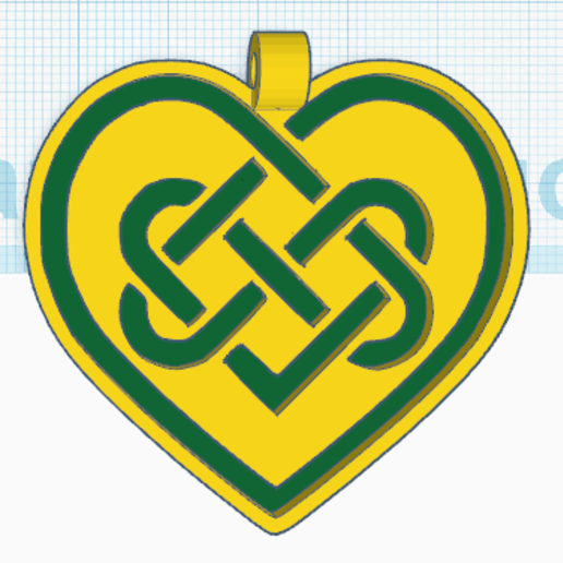 celtic heart 2 pendant medallion 3D print model - Mito3D
