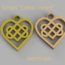 celtic heart earrings 20 23 3mm jewelry earring hearts valentine valentines day small 3d print model - Mito3D