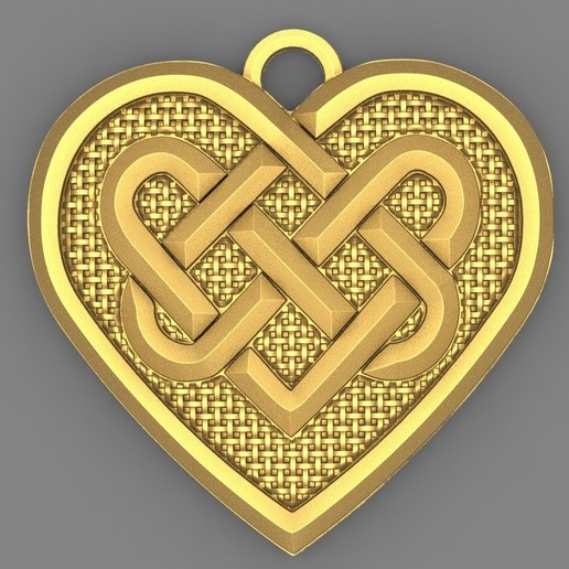 celtic heart pendant 1 jewelry knot art fashion print valentine love keychain irish 3D print model - Mito3D