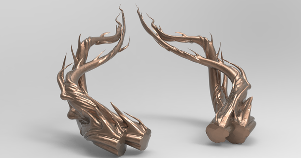 celtic horn Art horns carved decor various models art viking medieval beard statue 3d print model - Mito3D