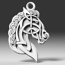 keltische Pferd Schmuck celtic Anhänger keychain keyring mittelalterliche viking 3d print model - Mito3D