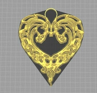 celtic horse heart pendent 3d print model - Mito3D