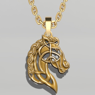 celtico cavallo pendente gioielleria braccialetto 3dsmax rame prototipo stl casting braccialetti collane animale fresatura ciondoli ragazza donna tigre design leone cnc 3d print model - Mito3D