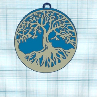 celtico portachiavi confezioni arte chiave anelli catena albero vita cricchetto attraversare 3d print model - Mito3D