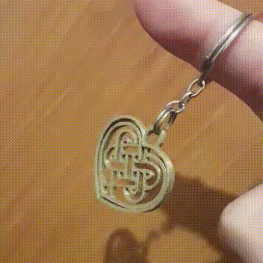 céltico nudo corazón llave anillo eternidad circulo vida soporte colgante pendiente Arte cruzar símbolo eterno amor circular runas druida Moda 3D print model - Mito3D