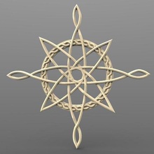 celtic north star cnc art sun wood bas-relief viking knot deco 3d print model - Mito3D